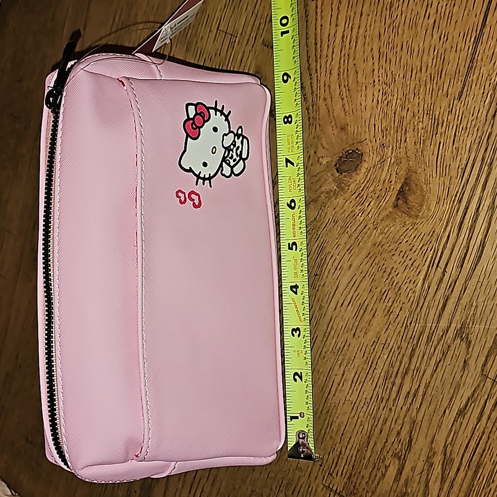 Brand New! Hello Kitty 2 pockets Cosmetic Bag-Textured! BNWT!